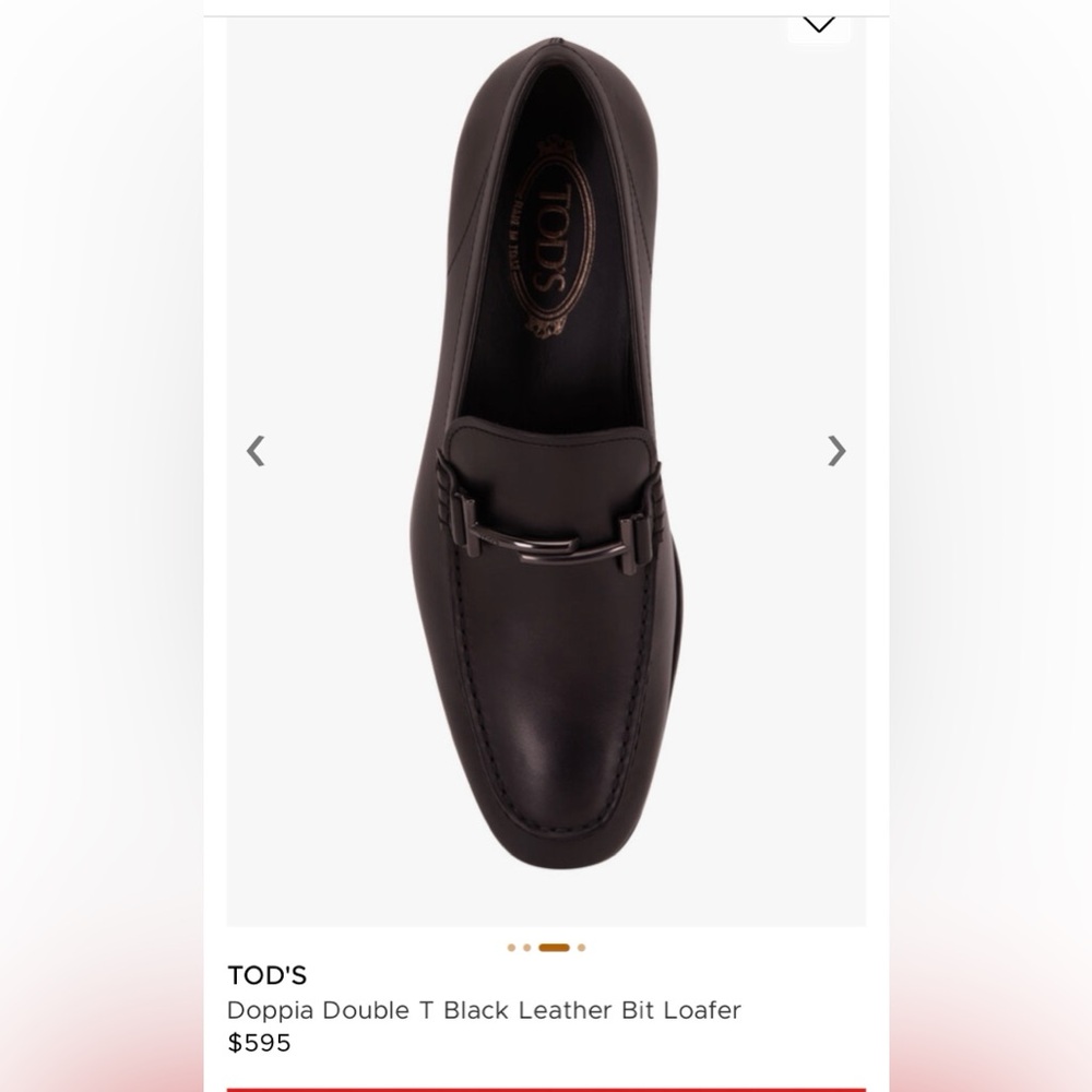 TOD'S
Doppia Double T Black Leather Bit Loafer